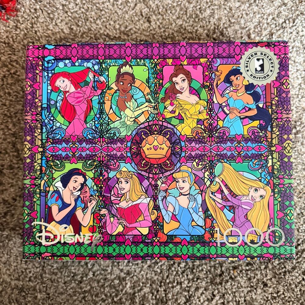 Ceaco Disney Stained Glass Princess Collage 1000-Piece Jigsaw Puzzle